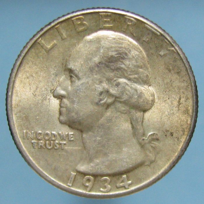 Toned-1934-D-Washington-Quarter